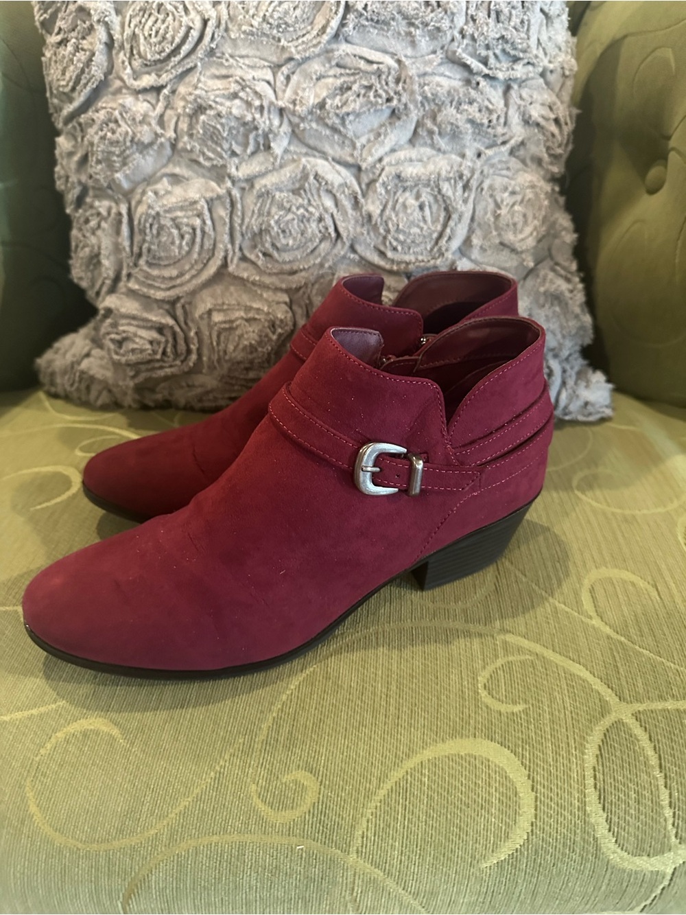 St. John's Bay Wine Ankle Booties with Buckle
